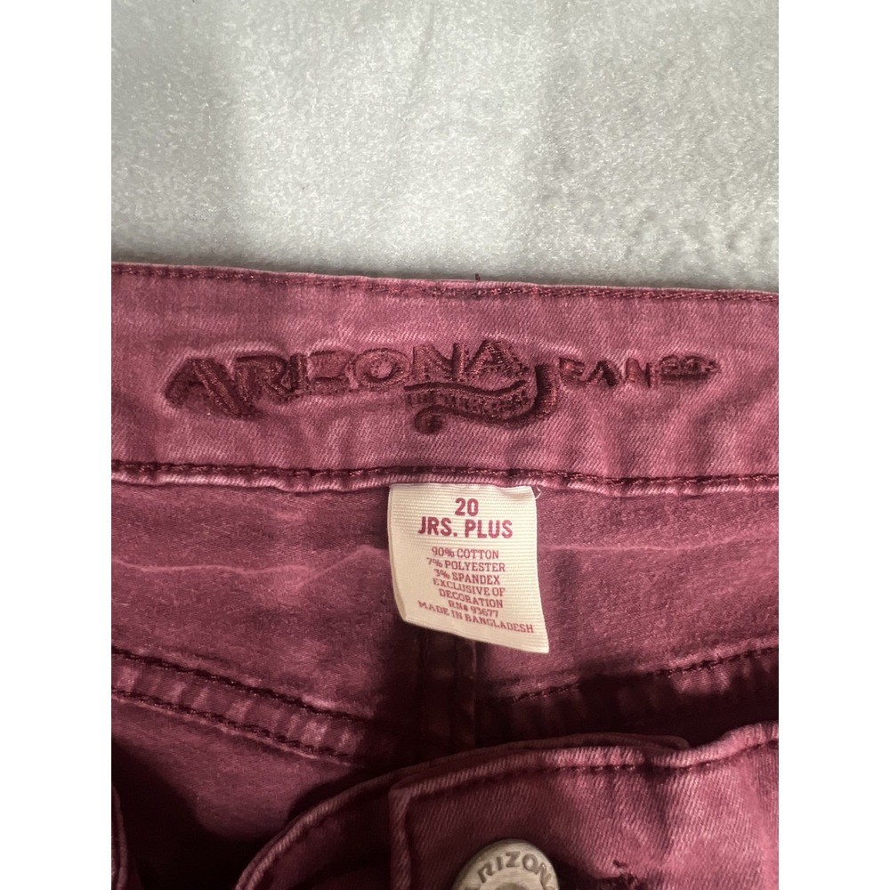 Arizona Jeans Women's Plus Size 20 Burgundy Distressed Jeggings Skinny Fit - Picture 4 of 7